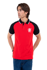 Men's Red Reglan Sleeves Polo Shirt