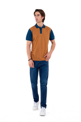 Men's Brown Pique Polo Shirt