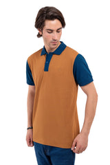 Men's Brown Pique Polo Shirt