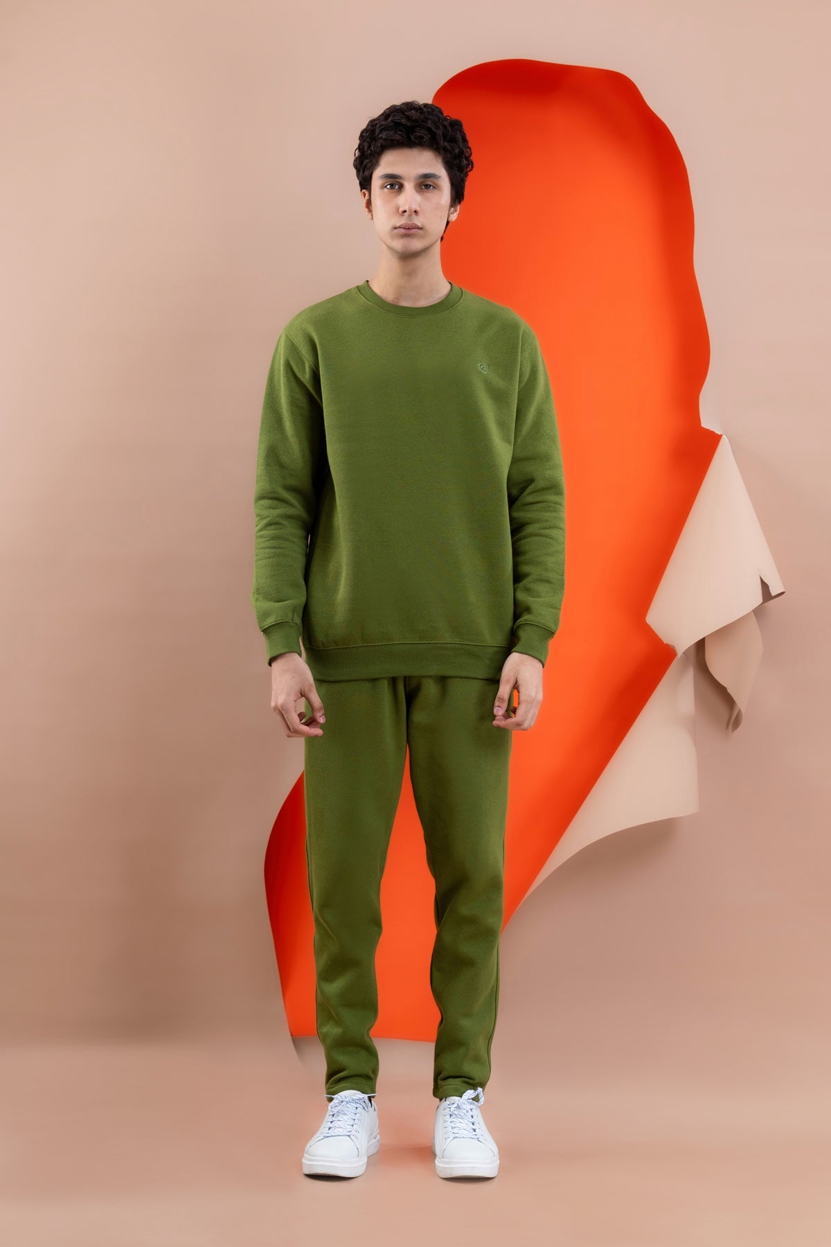 Olive Fleece Men's Sweatshirt.