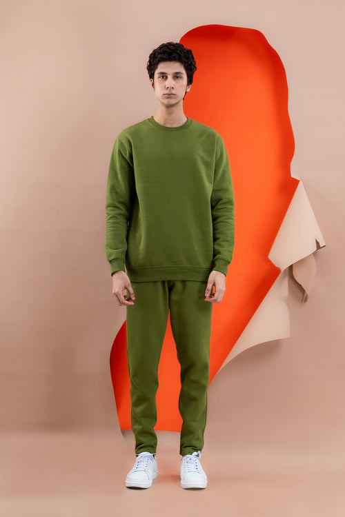 Olive Fleece Men's Sweatshirt.
