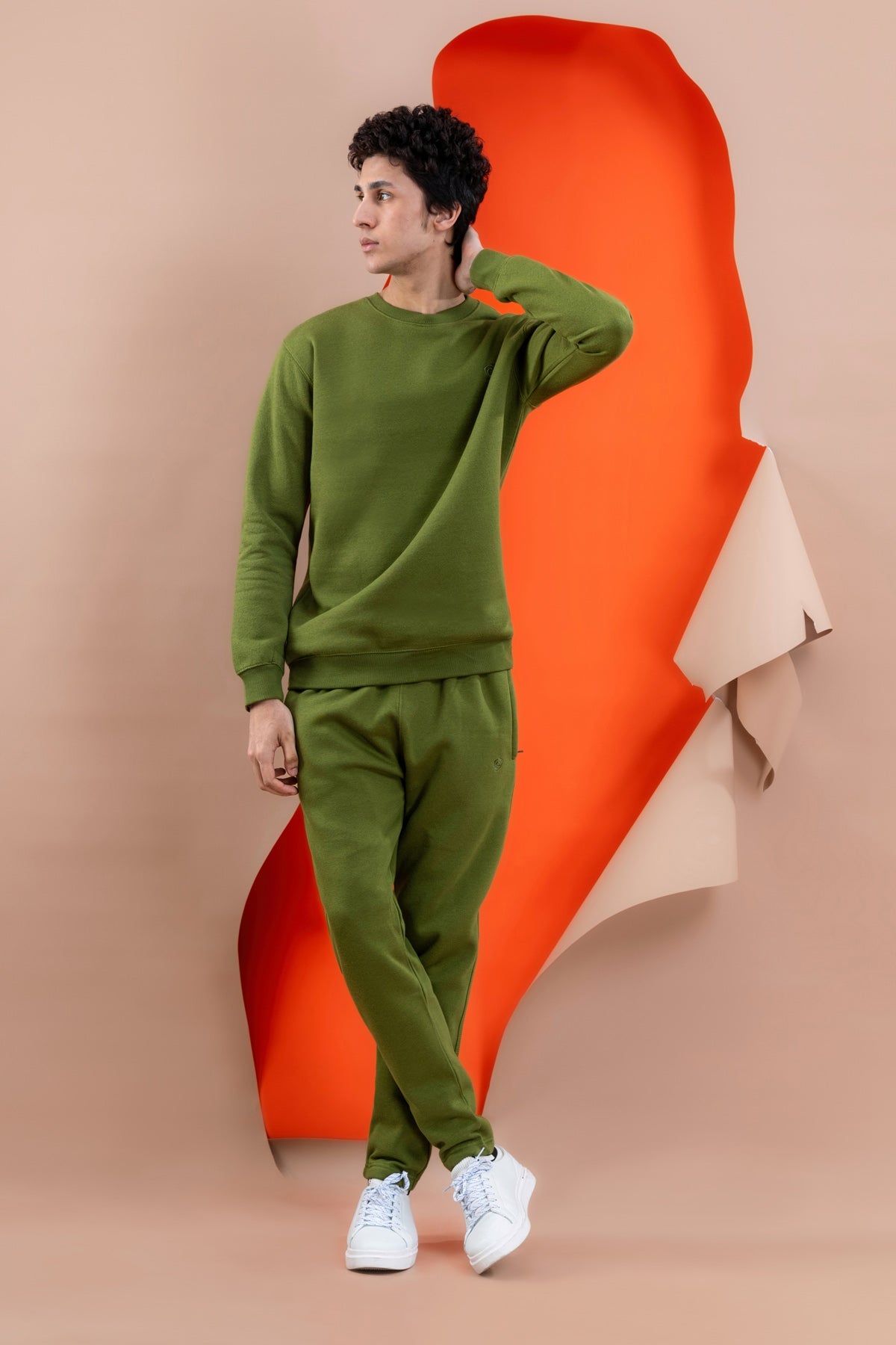Olive Fleece Men's Sweatshirt.