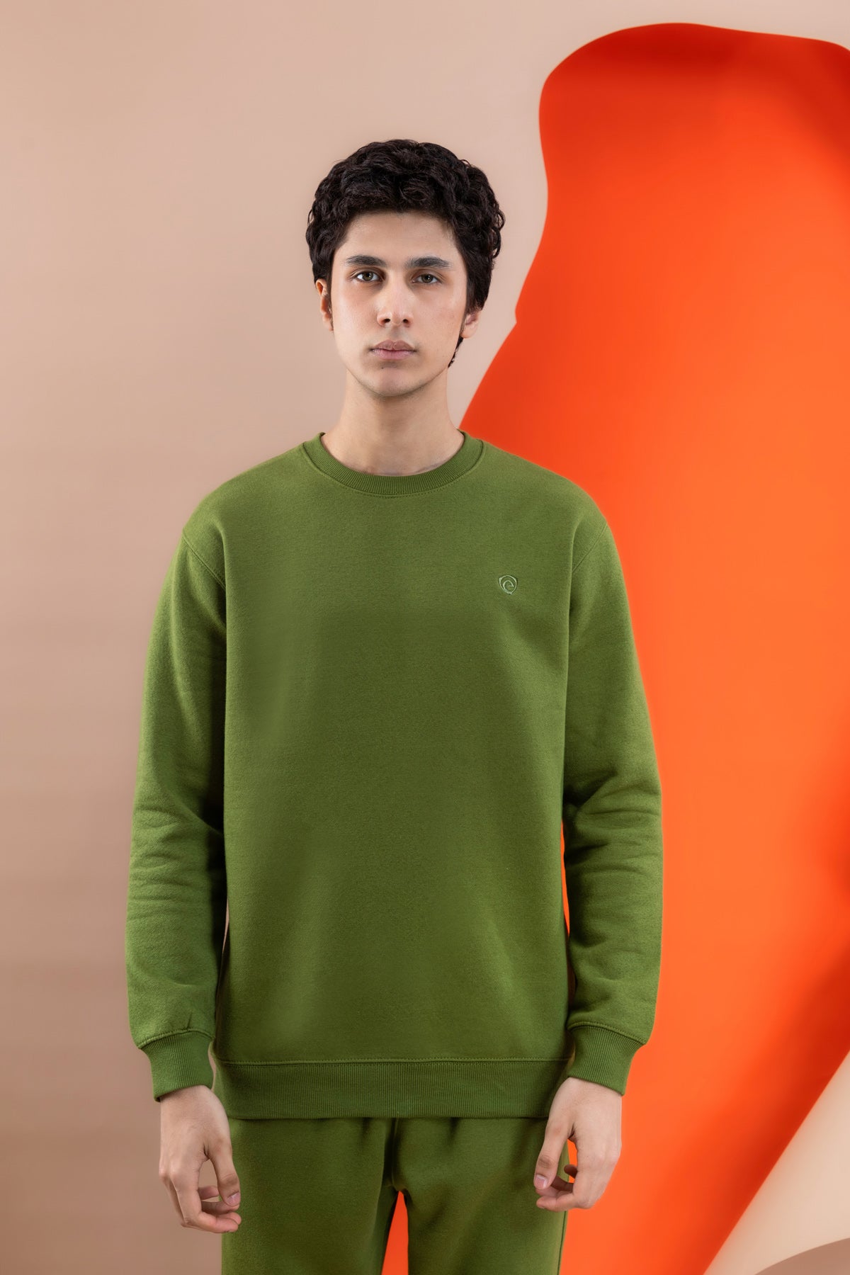 Olive Fleece Men's Sweatshirt.