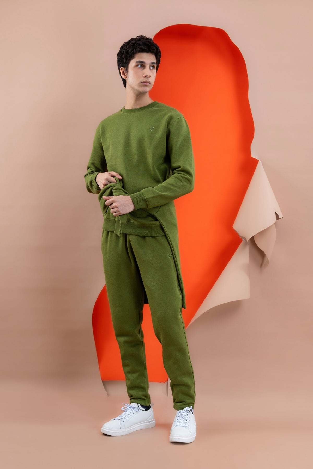 Olive Fleece Men's Sweatshirt.
