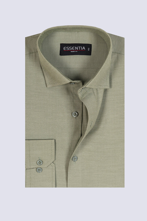 Men's Light Green Dobby Dress Shirt