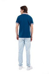 Blue Pique Men's Polo Shirt