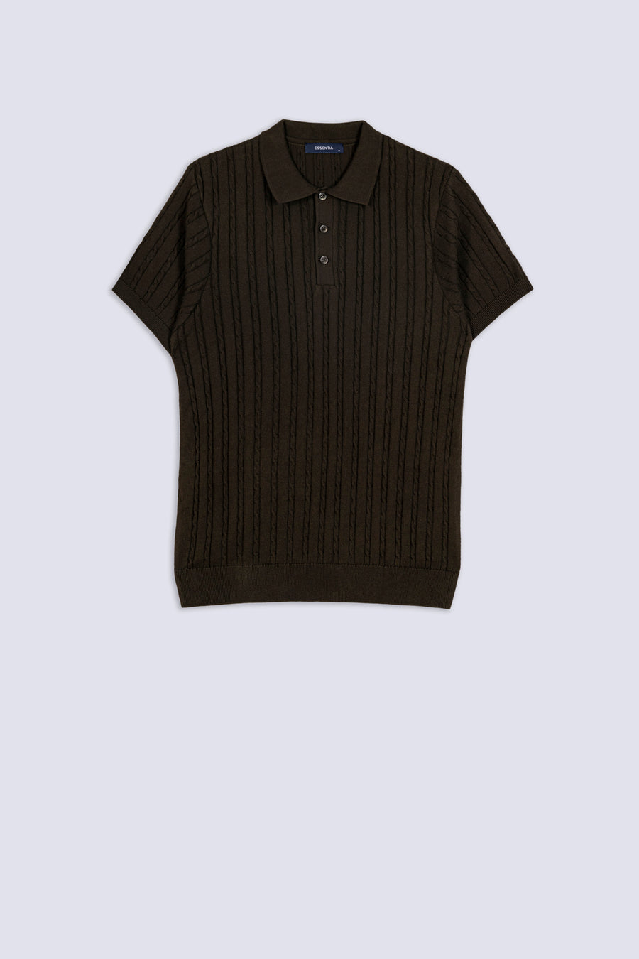Men's Cable Knit Polo Shirt