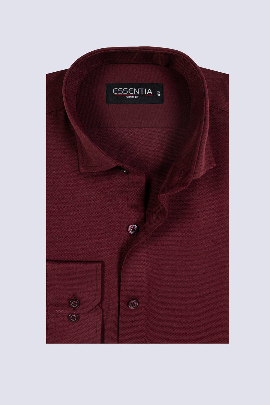 Maroon Dobby Smart Fit Dress Shirt