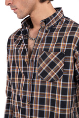 Men's Plaid Checked Casual Shirt