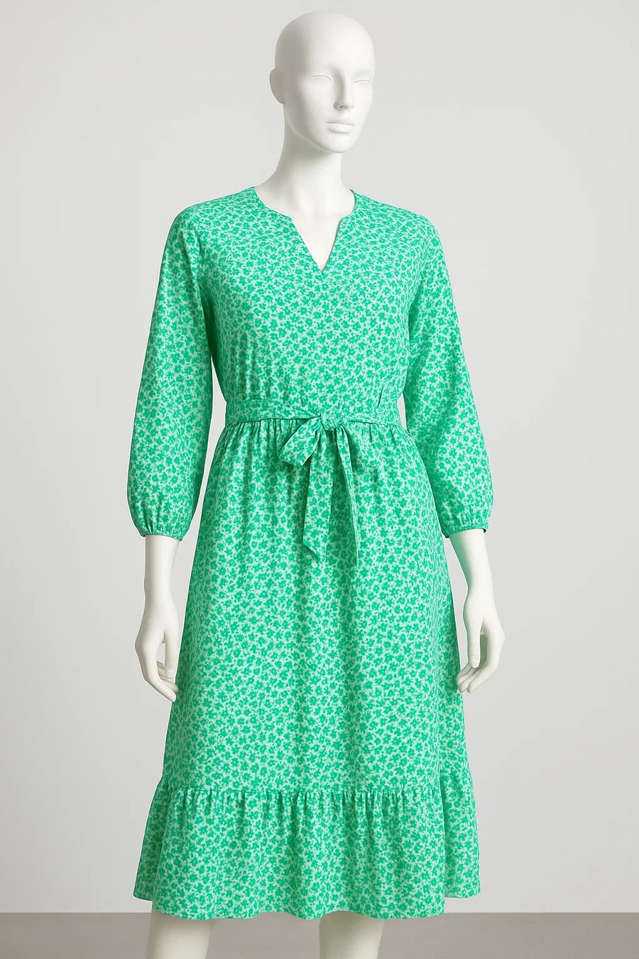 White & Green Floral Ladies Top