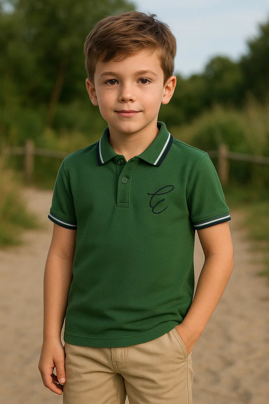 Lt Green Boy's Plain Polo  Shirt