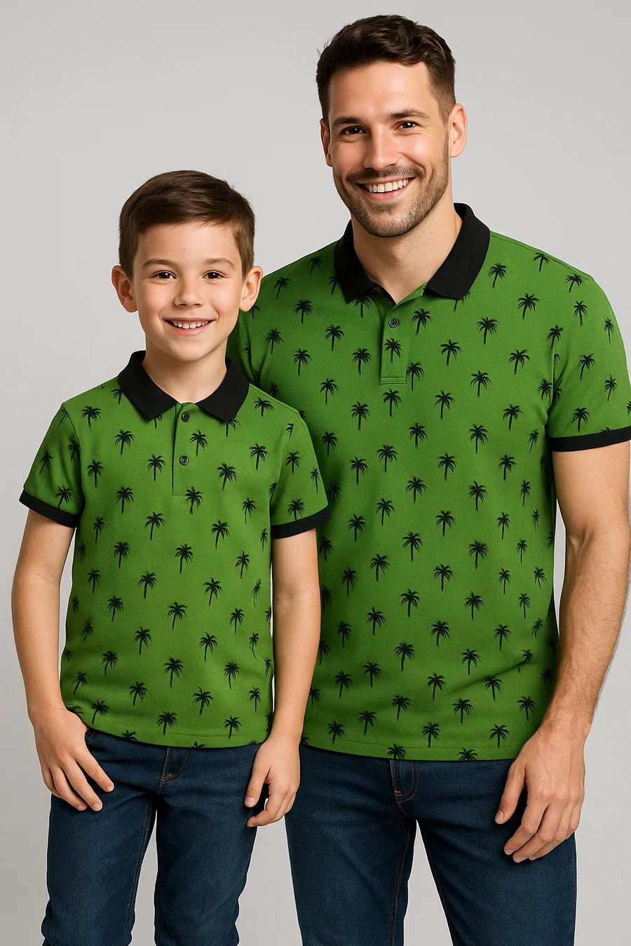 Palm Tree Printed Men's Polo Shirt