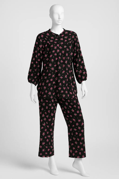 Black Floral Ladies Co-Ord Set