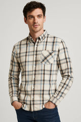 White Men's Checkered Shirt
