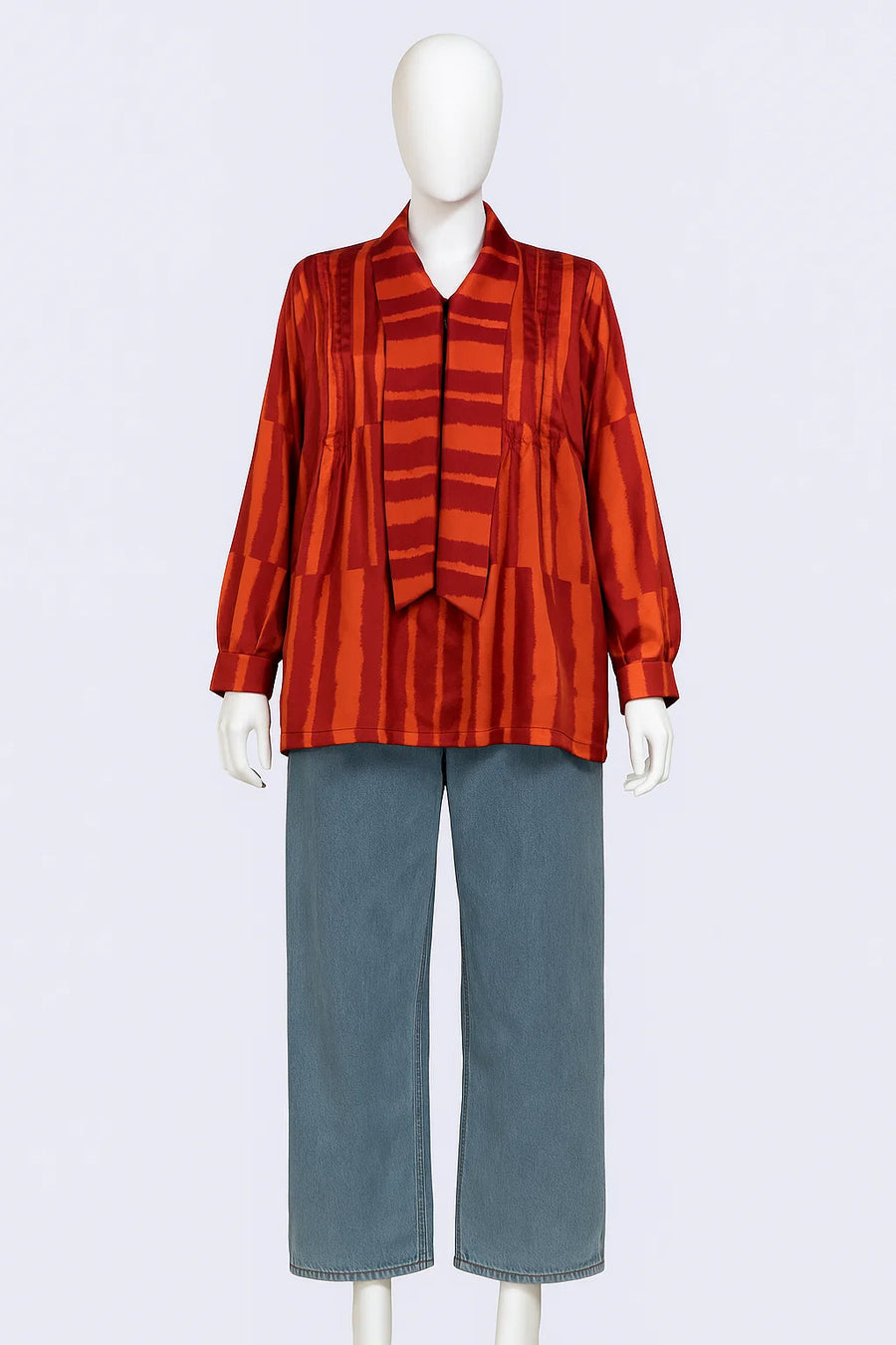 Rust Stripe Ladies Overlay Top