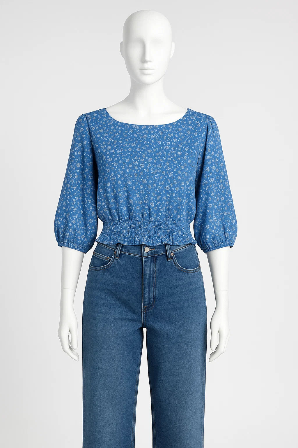 Sea Blue Floral Ladies Top