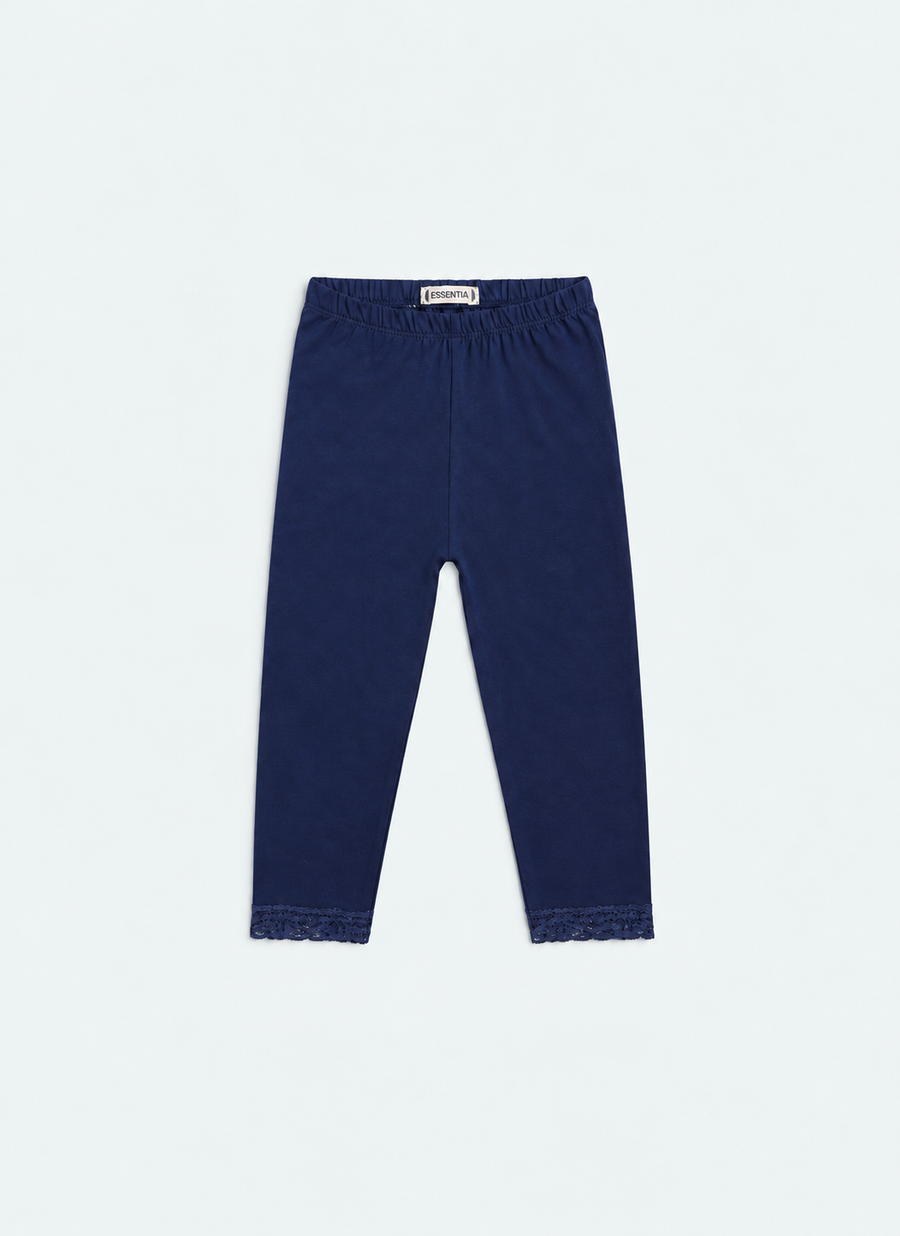 Girls Plain Color Tights - Navy