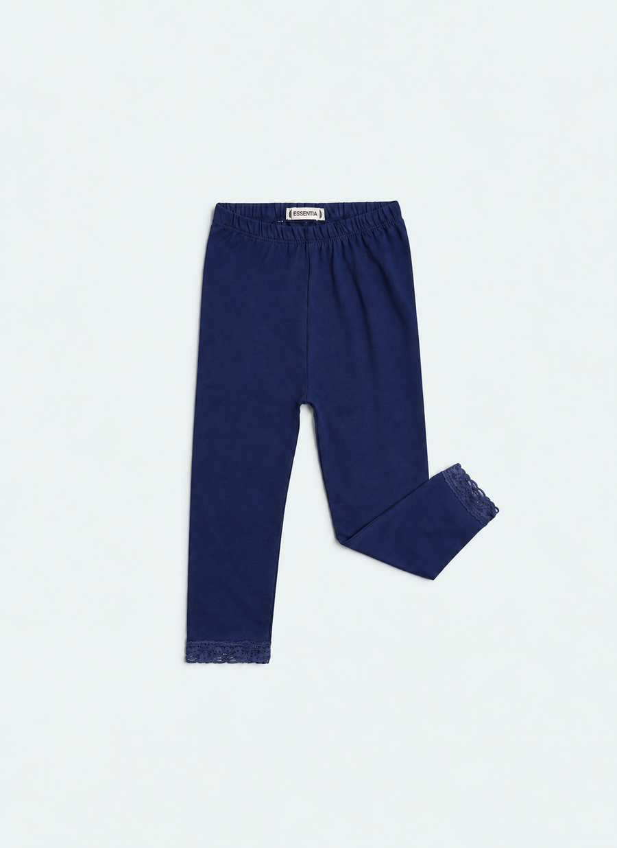 Girls Plain Color Tights - Navy