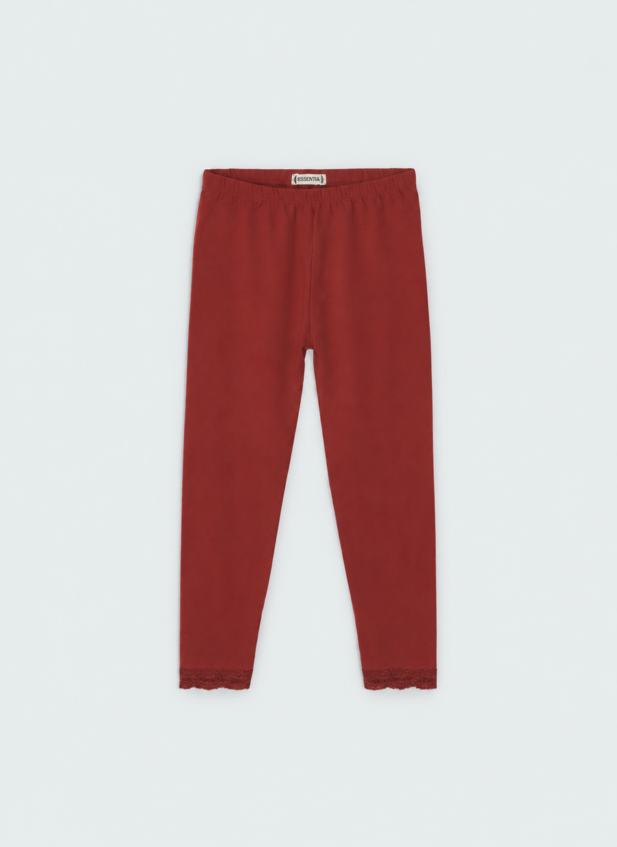 Girls Plain Color Tights - Rust