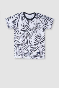 FEATHER PRINTED C-NECK TEE