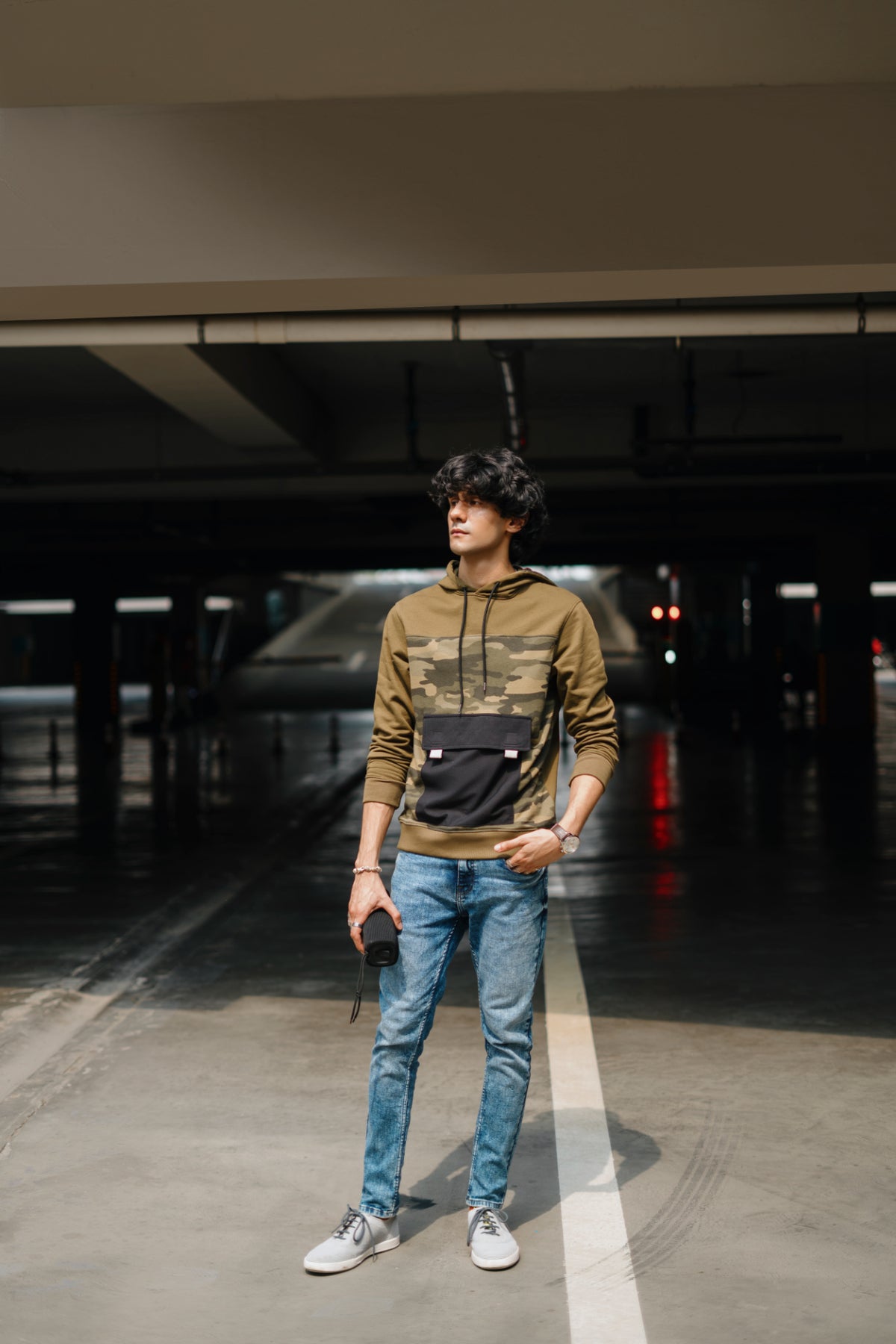 Men's CAMO Hood F/Slv.