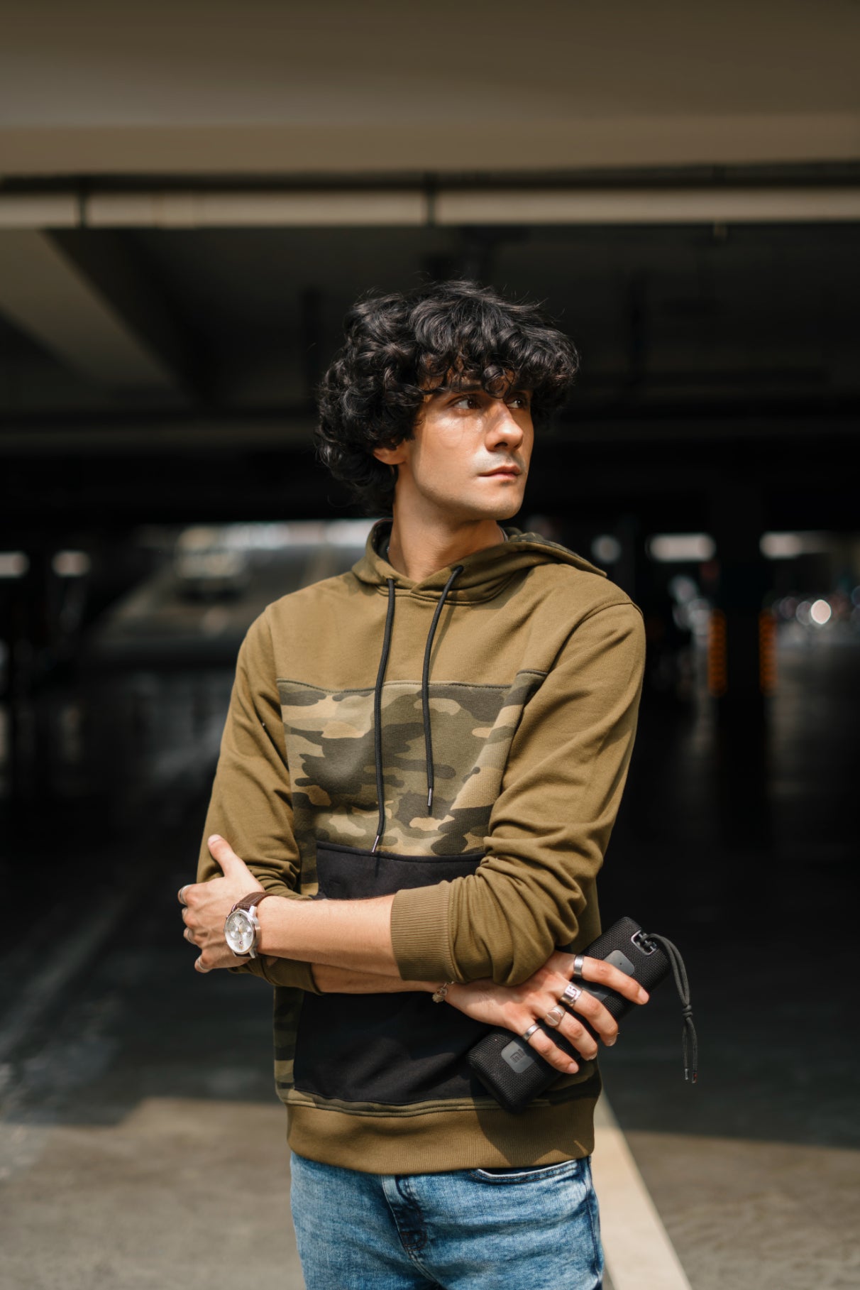 Men's CAMO Hood F/Slv.