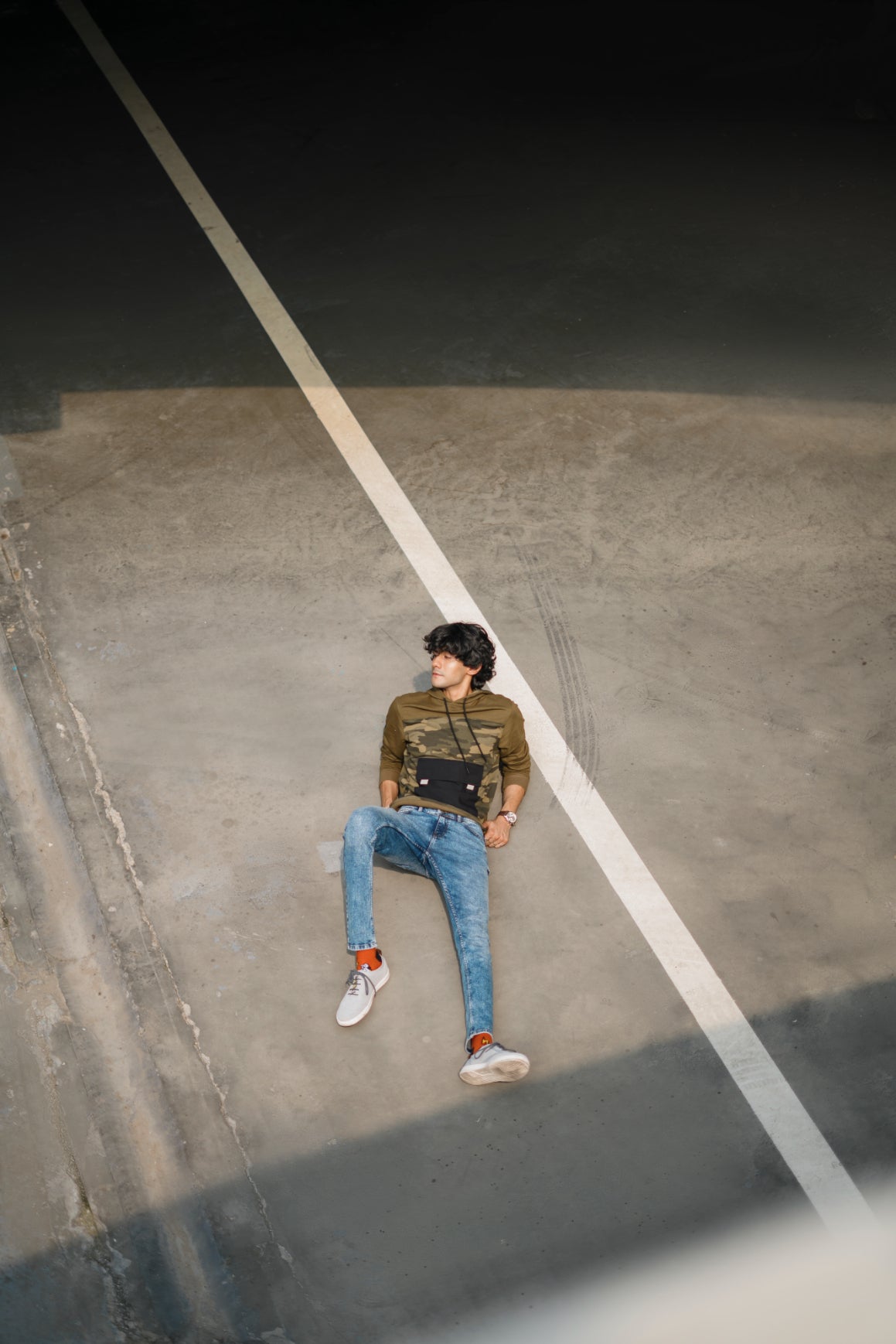 Men's CAMO Hood F/Slv.